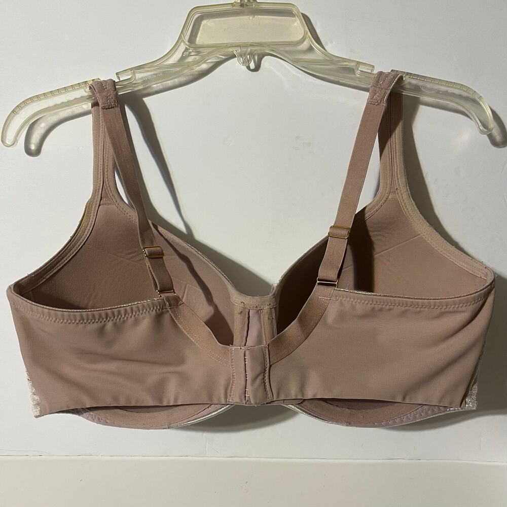 Soma 36DDD Stunning Support Balconette Floral Lace Bra Mauve Underwire Back Snap - Picture 2 of 3